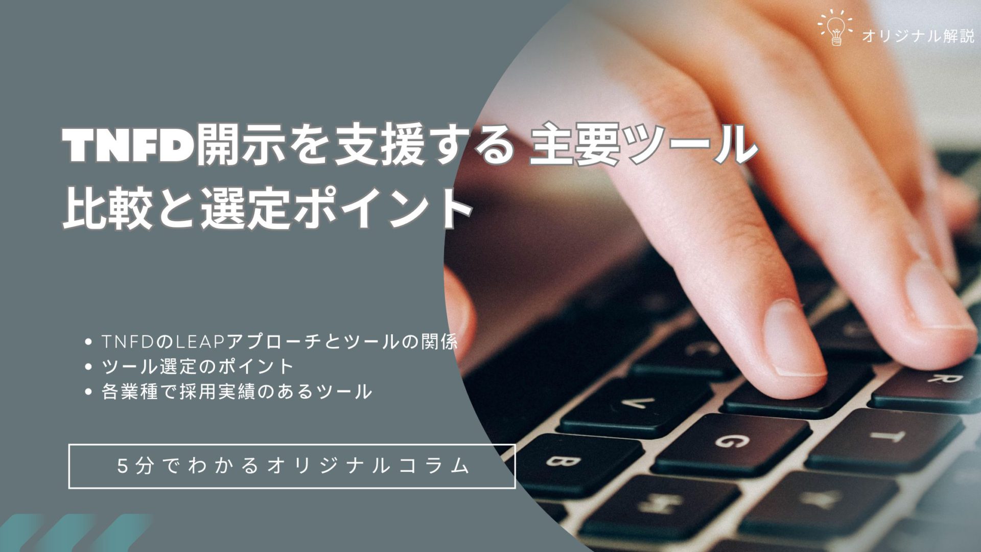 TNFD開示を支援する 主要ツール比較と選定ポイント TNFD開示を支援する 主要ツール比較と選定ポイント